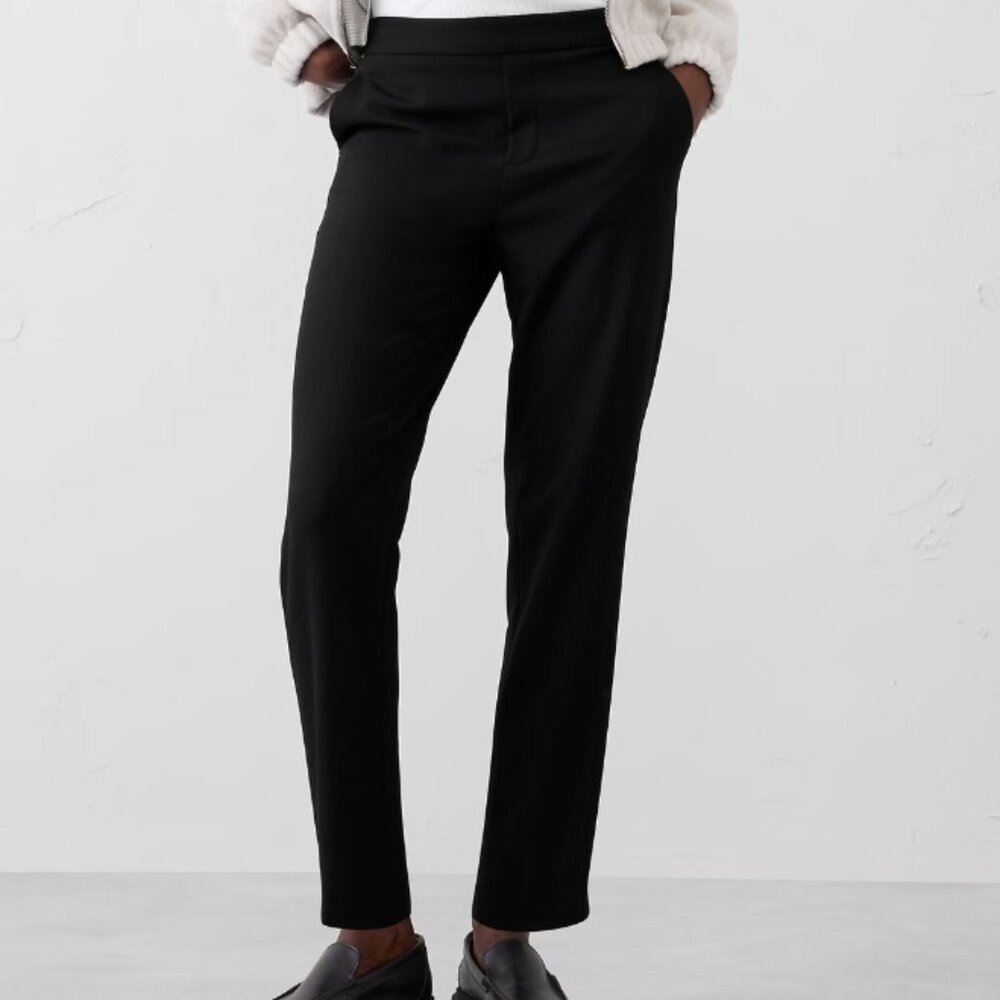 Banana Republic Hayden Tapered Pant, Black, size 16